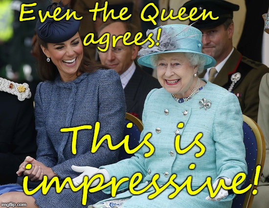 Wow | Even the Queen agrees! This is impressive! | image tagged in wow | made w/ Imgflip meme maker