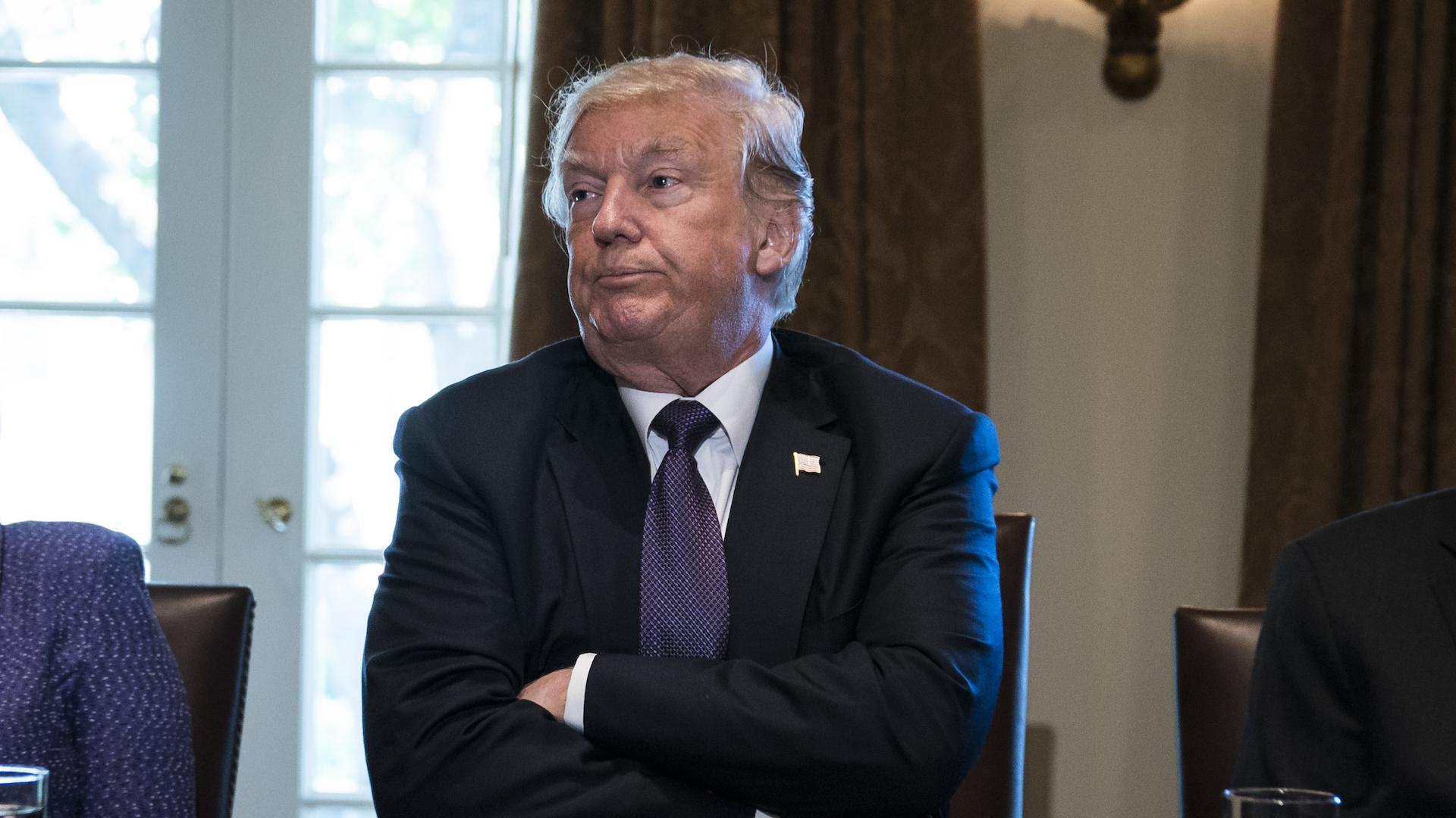 High Quality Trump Arms Crossed Blank Meme Template