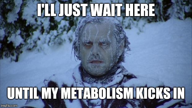 Cold | I'LL JUST WAIT HERE UNTIL MY METABOLISM KICKS IN | image tagged in cold | made w/ Imgflip meme maker