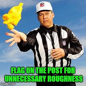 FLAG ON THE POST FOR UNNECESSARY ROUGHNESS | made w/ Imgflip meme maker