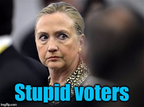 upset hillary | Stupid voters | image tagged in upset hillary | made w/ Imgflip meme maker