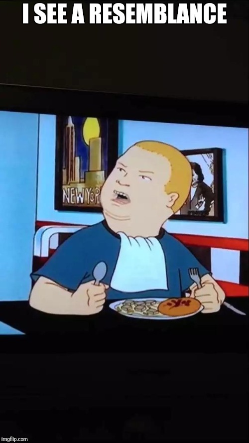 Bobby hill  | I SEE A RESEMBLANCE | image tagged in bobby hill | made w/ Imgflip meme maker