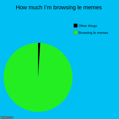 How much I'm browsing le memes | Browsing le memes, Other things | image tagged in funny,pie charts | made w/ Imgflip chart maker