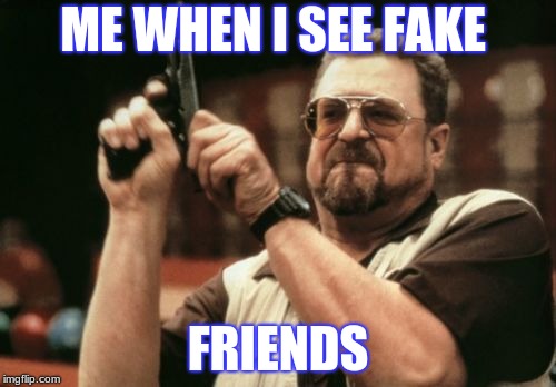 Am I The Only One Around Here | ME WHEN I SEE FAKE; FRIENDS | image tagged in memes,am i the only one around here | made w/ Imgflip meme maker