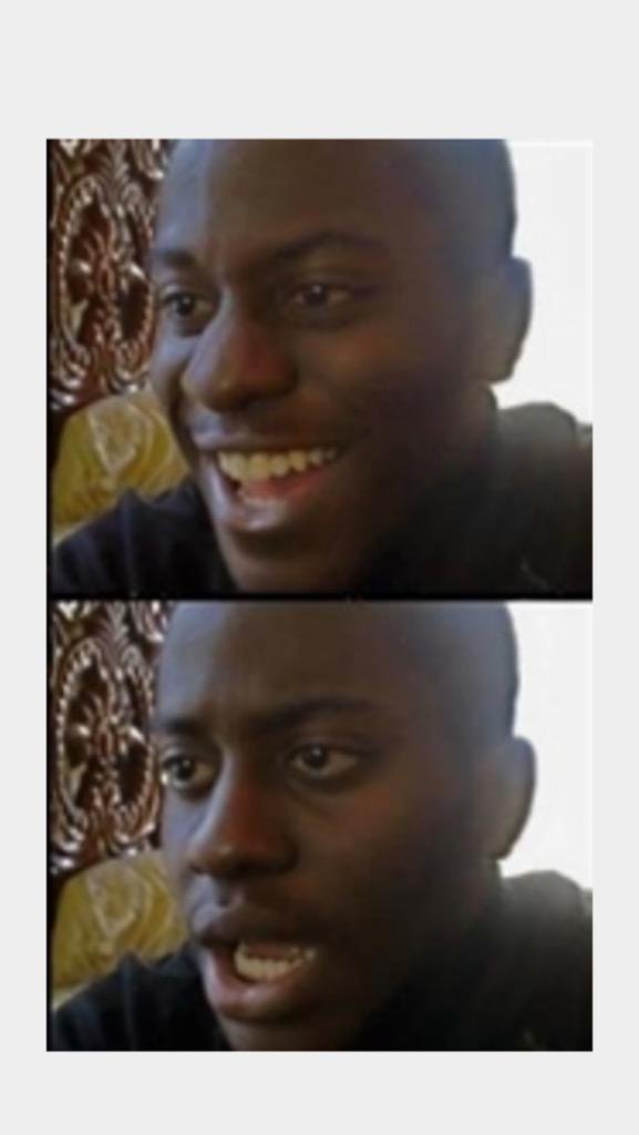 High Quality Happy then Sad Black Man Blank Meme Template