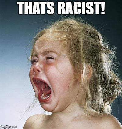 little girl screaming | THATS RACIST! | image tagged in little girl screaming | made w/ Imgflip meme maker
