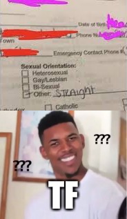 TF | image tagged in memes,funny,wtf,straight,lgbt,test | made w/ Imgflip meme maker