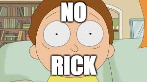 rick | NO; RICK | image tagged in morty | made w/ Imgflip meme maker