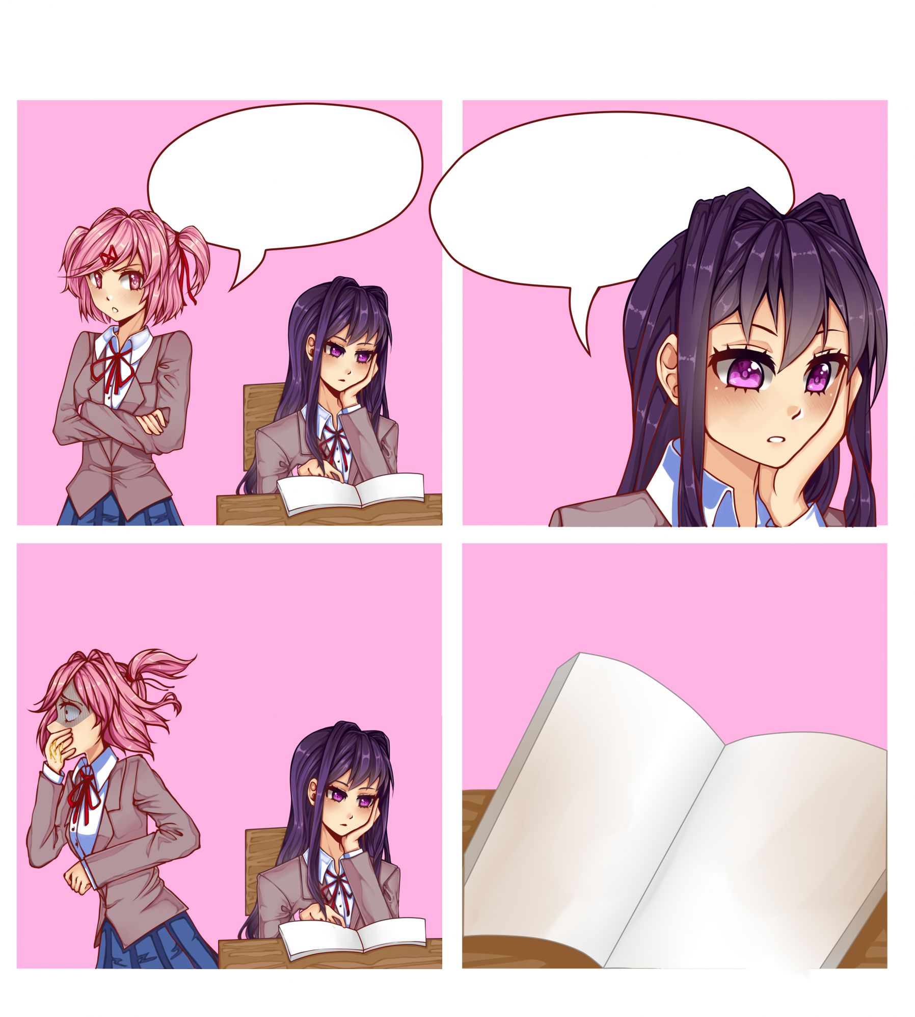 High Quality Doki Doki Reading Club Blank Meme Template