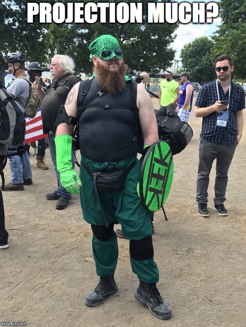 Green shield nazi guy | PROJECTION MUCH? | image tagged in green shield nazi guy | made w/ Imgflip meme maker
