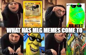 WHAT HAS MLG MEMES COME TO | image tagged in gru meme layout | made w/ Imgflip meme maker