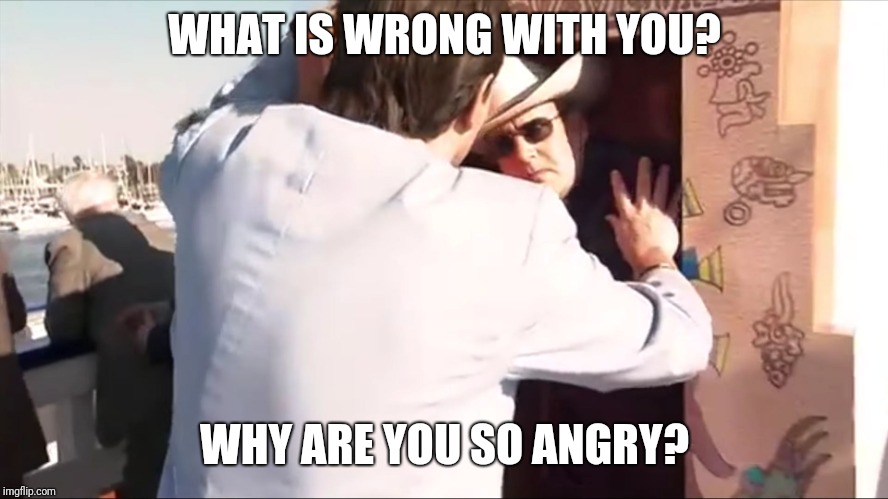 Why are you so angry? | WHAT IS WRONG WITH YOU? WHY ARE YOU SO ANGRY? | image tagged in angry,arrested development | made w/ Imgflip meme maker