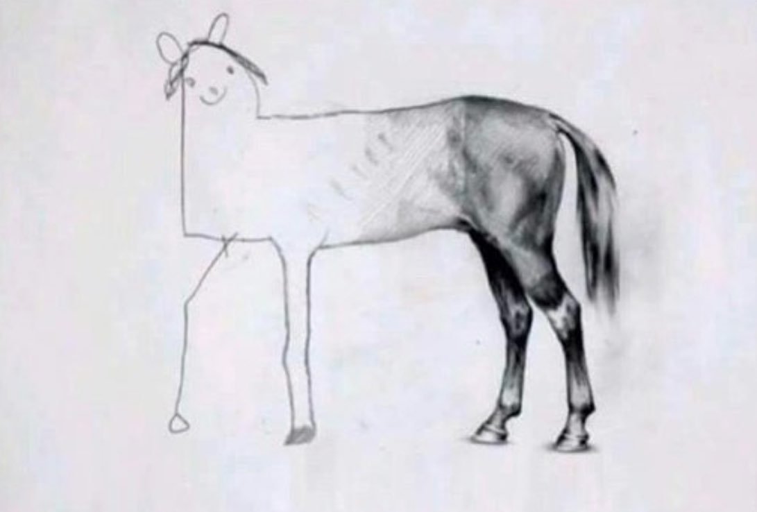 High Quality Horse Drawing Blank Meme Template