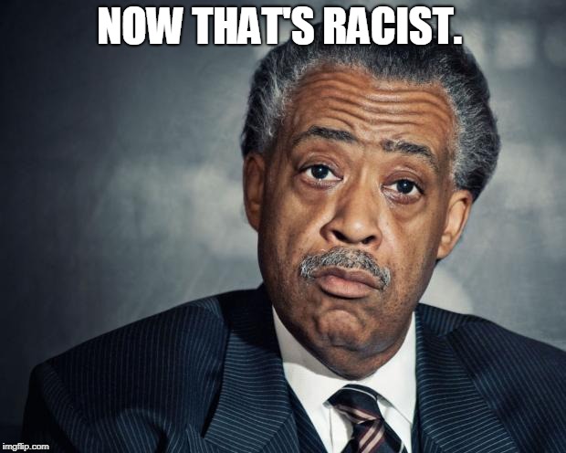 al sharpton racist | NOW THAT'S RACIST. | image tagged in al sharpton racist | made w/ Imgflip meme maker