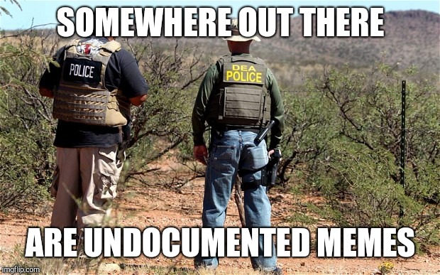 Mexican-American Border Patrol  | SOMEWHERE OUT THERE ARE UNDOCUMENTED MEMES | image tagged in mexican-american border patrol | made w/ Imgflip meme maker