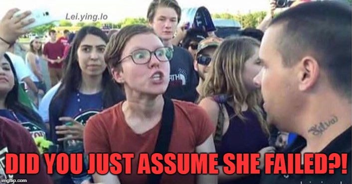 Did you just assume my gender | DID YOU JUST ASSUME SHE FAILED?! | image tagged in did you just assume my gender | made w/ Imgflip meme maker