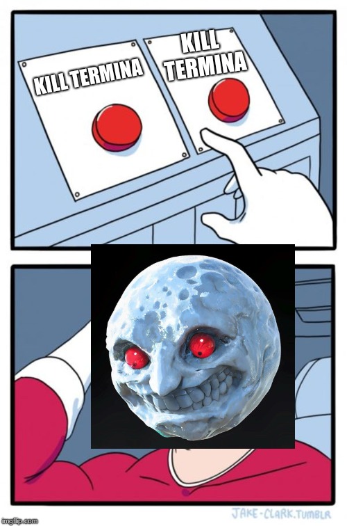 Two Buttons | KILL TERMINA; KILL TERMINA | image tagged in memes,two buttons | made w/ Imgflip meme maker