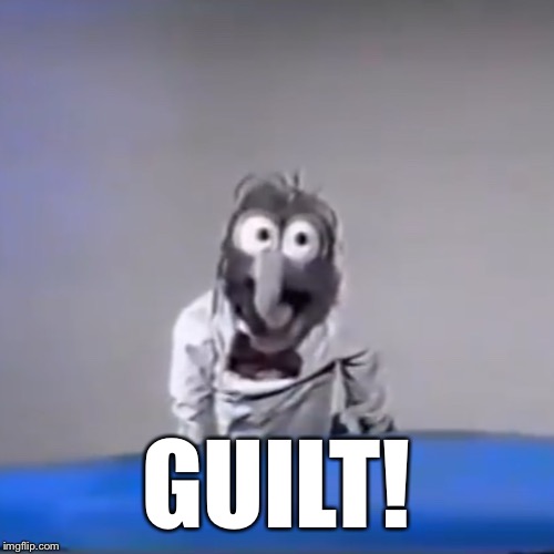 Sauce: https://youtu.be/gGg98eZw0l8
skip to 1:12 | GUILT! | image tagged in guilt trip gonzo,funny,memes,muppets meme,bad luck brian,muppets outtake | made w/ Imgflip meme maker