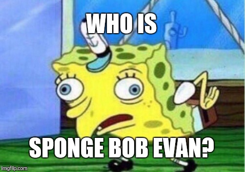 Mocking Spongebob Meme | WHO IS SPONGE BOB EVAN? | image tagged in memes,mocking spongebob | made w/ Imgflip meme maker