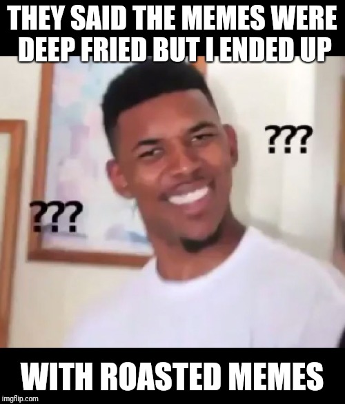 what the fuck n*gga wtf | THEY SAID THE MEMES WERE DEEP FRIED BUT I ENDED UP; WITH ROASTED MEMES | image tagged in what the fuck ngga wtf | made w/ Imgflip meme maker