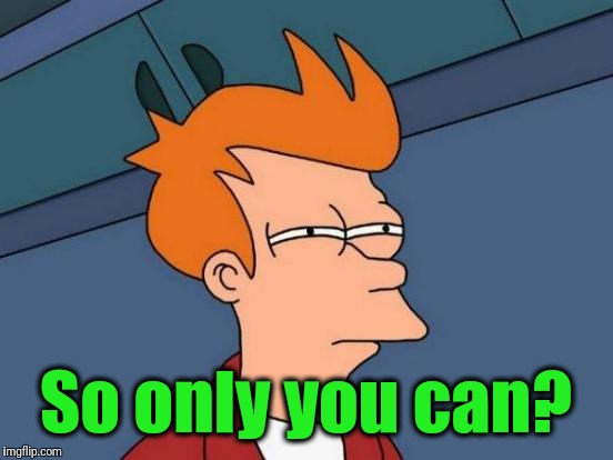 Futurama Fry Meme | So only you can? | image tagged in memes,futurama fry | made w/ Imgflip meme maker