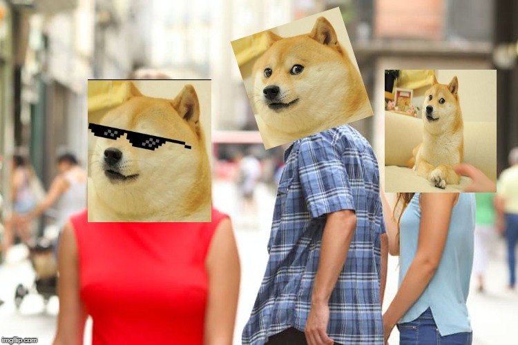 Distracted boyfriend - Doge mode | image tagged in memes,distracted boyfriend | made w/ Imgflip meme maker
