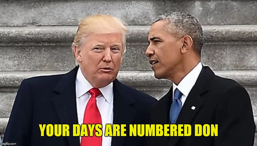 YOUR DAYS ARE NUMBERED DON | image tagged in donald trump,barack obama,white house | made w/ Imgflip meme maker