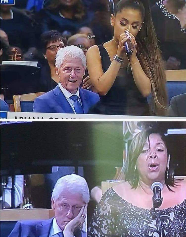 High Quality Bill Clinton Arianna Grande Blank Meme Template