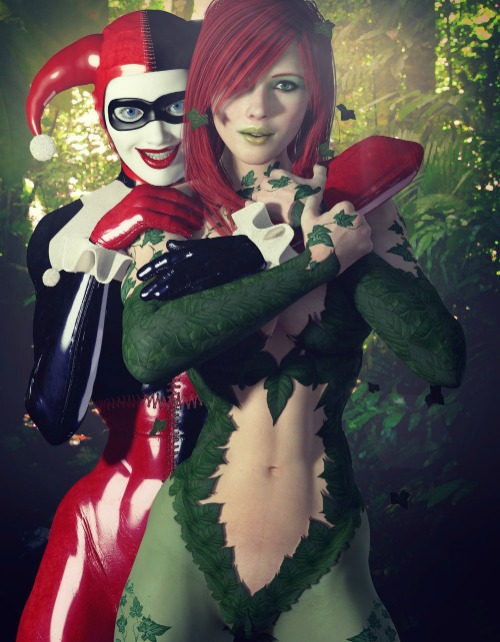 That is just a whole lot of pretty in a whole lot of crazy. | . | image tagged in harley quinn,poison ivy | made w/ Imgflip meme maker