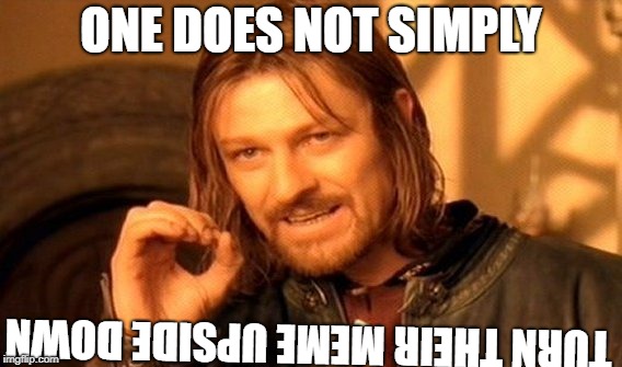 One Does Not Simply Meme | ONE DOES NOT SIMPLY; TURN THEIR MEME UPSIDE DOWN | image tagged in memes,one does not simply | made w/ Imgflip meme maker