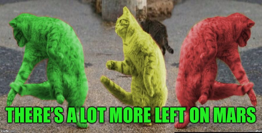 Three Dancing RayCats | THERE’S A LOT MORE LEFT ON MARS | image tagged in three dancing raycats | made w/ Imgflip meme maker