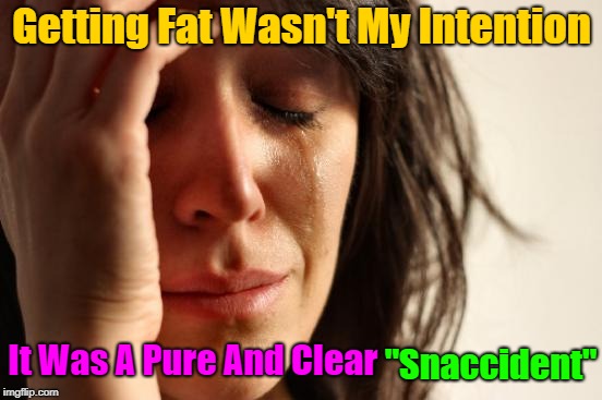 What can I say..."Snacks" are my life | Getting Fat Wasn't My Intention; It Was A Pure And Clear; "Snaccident" | image tagged in memes,first world problems,snacks,snack,snacks are my life | made w/ Imgflip meme maker
