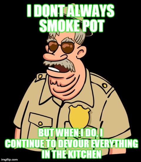 I DONT ALWAYS SMOKE POT BUT WHEN I DO, I CONTINUE TO DEVOUR EVERYTHING IN THE KITCHEN | made w/ Imgflip meme maker