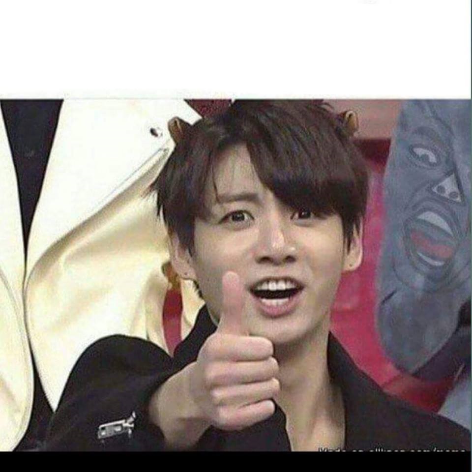 High Quality Jungkook thumbs up Blank Meme Template
