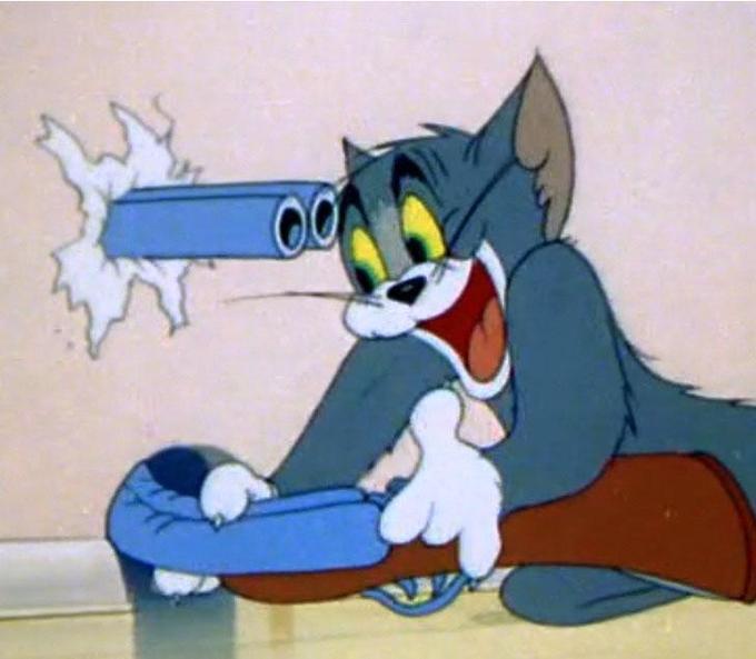 High Quality Tom and Jerry gun Blank Meme Template