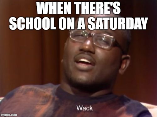 Wack | WHEN THERE'S SCHOOL ON A SATURDAY | image tagged in wack | made w/ Imgflip meme maker