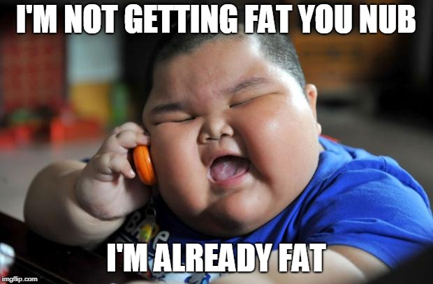 Fat Asian Kid | I'M NOT GETTING FAT YOU NUB; I'M ALREADY FAT | image tagged in fat asian kid | made w/ Imgflip meme maker