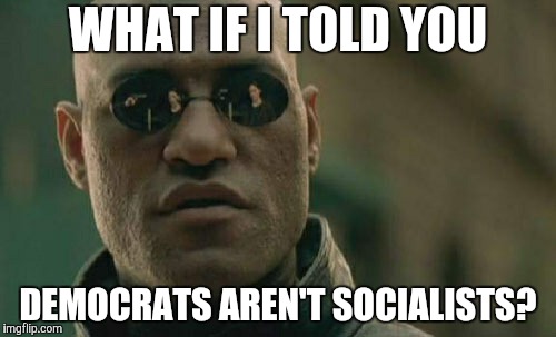 Matrix Morpheus Meme | WHAT IF I TOLD YOU DEMOCRATS AREN'T SOCIALISTS? | image tagged in memes,matrix morpheus | made w/ Imgflip meme maker