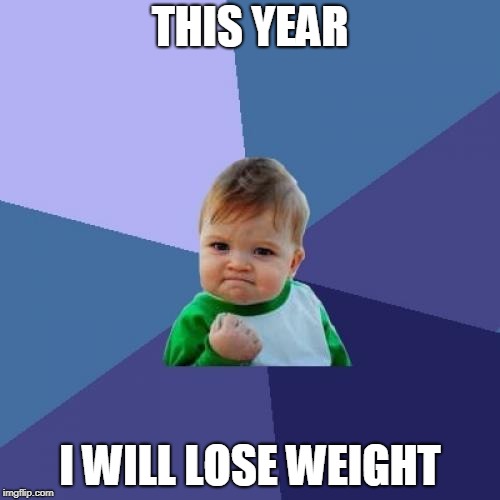Success Kid Meme | THIS YEAR; I WILL LOSE WEIGHT | image tagged in memes,success kid | made w/ Imgflip meme maker