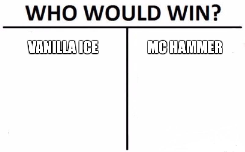 Who Would Win? Meme | VANILLA ICE MC HAMMER | image tagged in memes,who would win | made w/ Imgflip meme maker