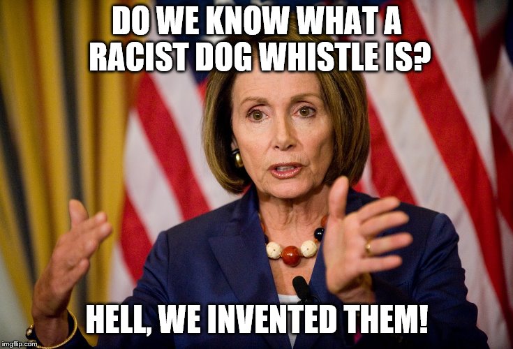 Nancy Pelosi "We need to pass the ACA to find out what's in it" | DO WE KNOW WHAT A RACIST DOG WHISTLE IS? HELL, WE INVENTED THEM! | image tagged in nancy pelosi we need to pass the aca to find out what's in it | made w/ Imgflip meme maker