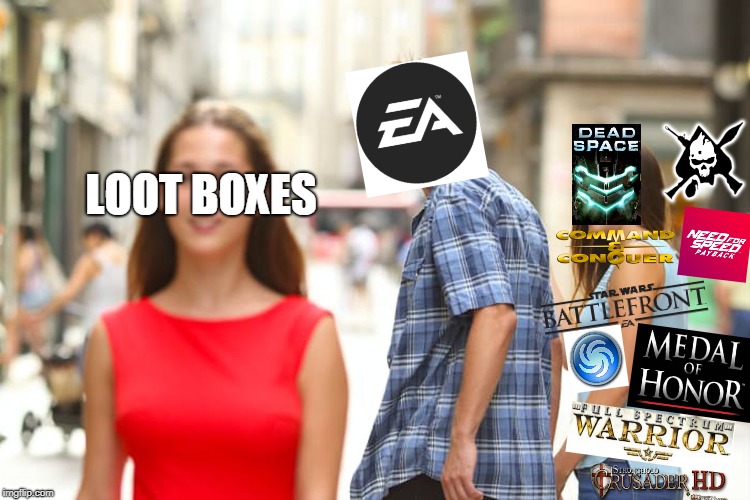 Distracted Boyfriend Meme | LOOT BOXES | image tagged in memes,distracted boyfriend | made w/ Imgflip meme maker