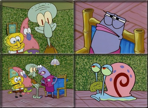 High Quality he's squidward Blank Meme Template
