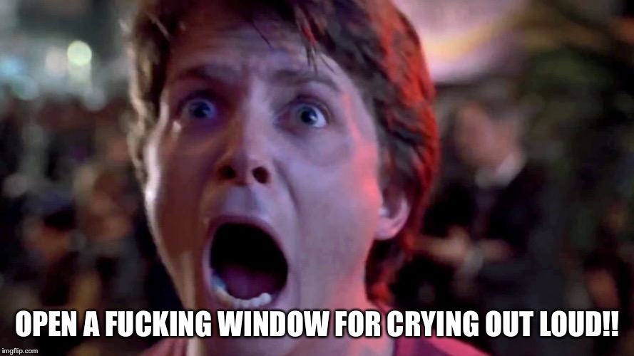OPEN A F**KING WINDOW FOR CRYING OUT LOUD!! | made w/ Imgflip meme maker