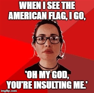Janeane Garofalo | WHEN I SEE THE AMERICAN FLAG, I GO, 'OH MY GOD, YOU'RE INSULTING ME.' | image tagged in janeane garofalo | made w/ Imgflip meme maker