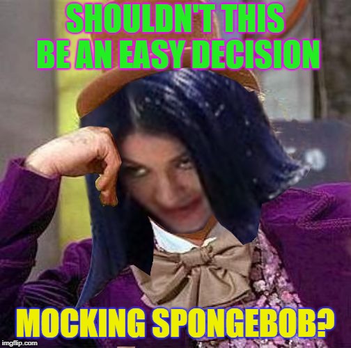 Creepy Condescending Mima | SHOULDN'T THIS BE AN EASY DECISION MOCKING SPONGEBOB? | image tagged in creepy condescending mima | made w/ Imgflip meme maker