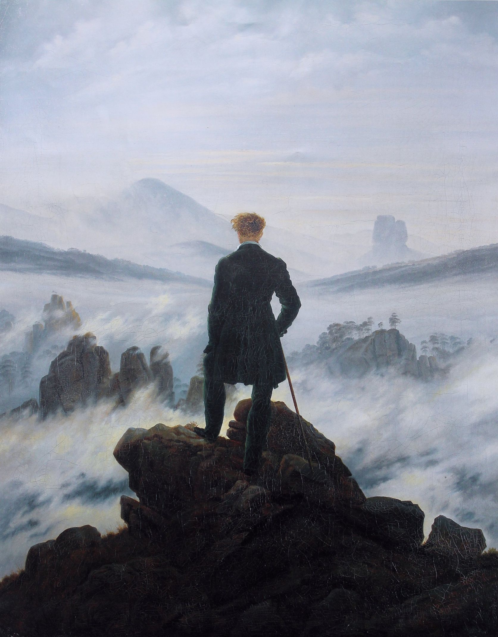 wanderer above the sea of fog Blank Meme Template