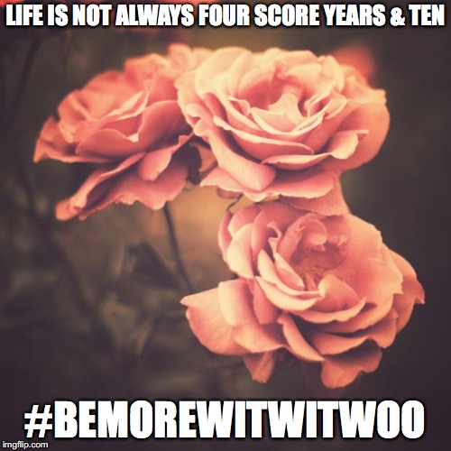 Beautiful Vintage Flowers | LIFE IS NOT ALWAYS FOUR SCORE YEARS & TEN; #BEMOREWITWITWOO | image tagged in beautiful vintage flowers | made w/ Imgflip meme maker