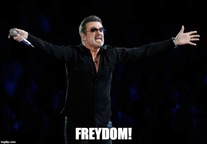 George Michael  | FREYDOM! | image tagged in george michael | made w/ Imgflip meme maker