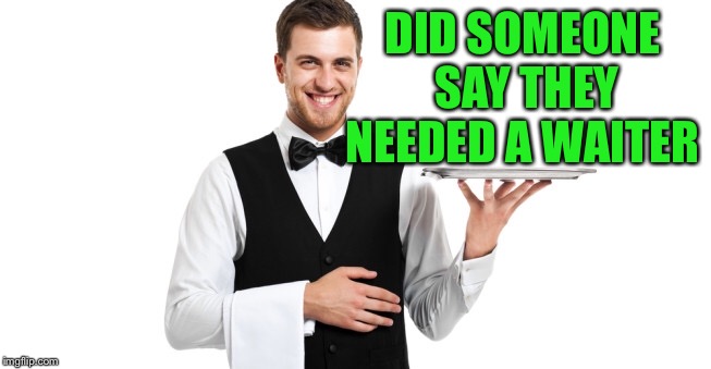 DID SOMEONE SAY THEY NEEDED A WAITER | made w/ Imgflip meme maker